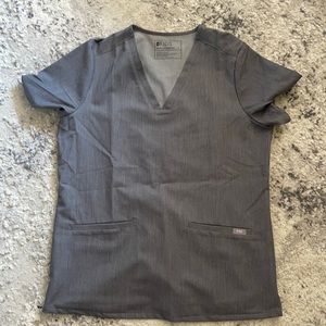 Figs Gray Scrub Top